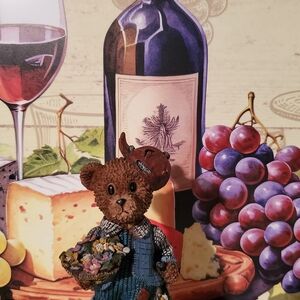 Charming Teddy Bear Figurine with Basket